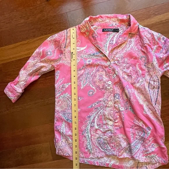 Ralph Lauren Pink Paisley Button Down Shirt - Picture 7 of 7